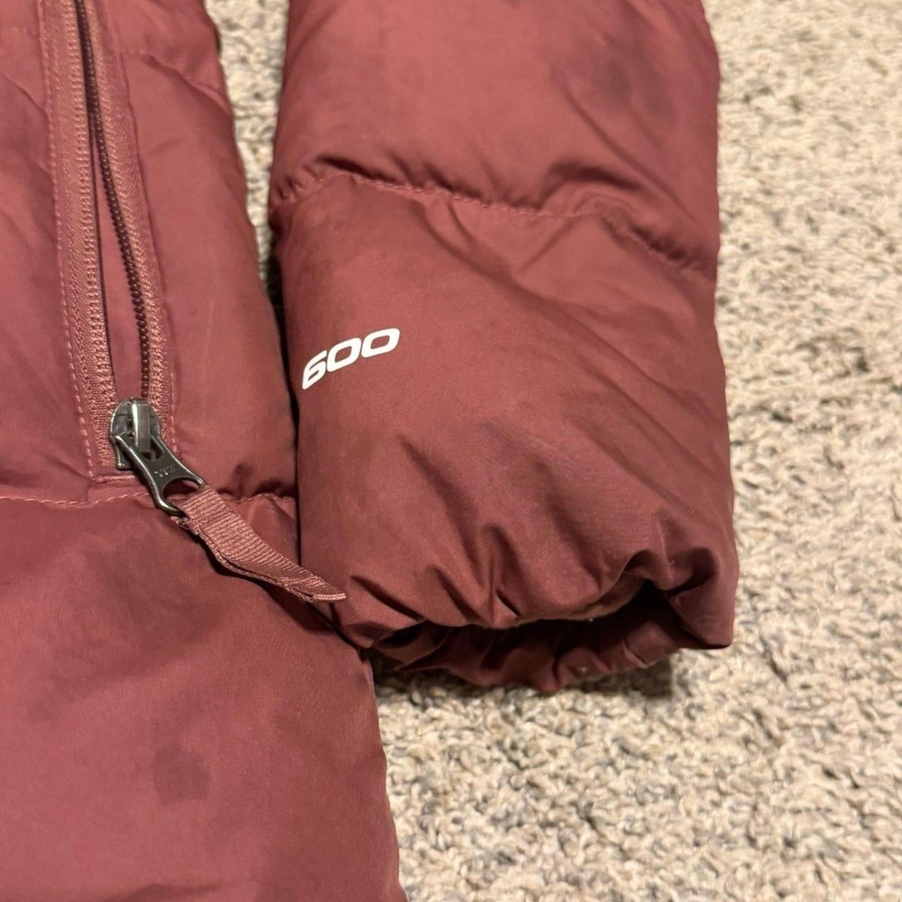 The North Face Girls Size 12 600 Fill Down Puffer Jacket Hooded Mauve Pink - Picture 5 of 8